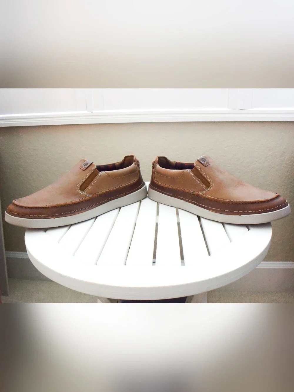*CLARKS* Gereld Step Tan Leather Slip-On Loafer/Boat Shoes - Size 10M - NEW!